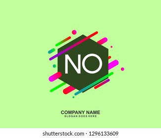 NO Initial letter geometric logo vector
