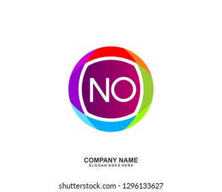 NO Initial letter geometric logo vector