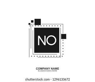 NO Initial letter geometric logo vector