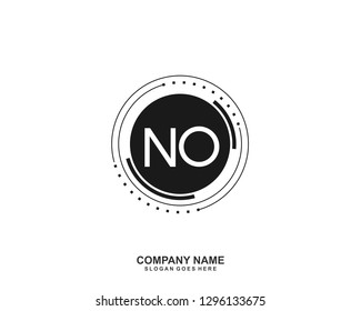 NO Initial letter geometric logo vector
