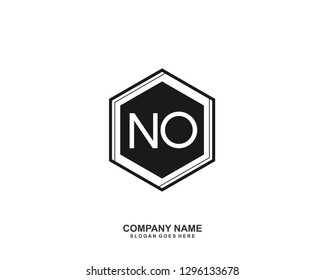 NO Initial letter geometric logo vector