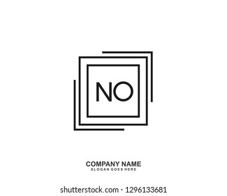 NO Initial letter geometric logo vector