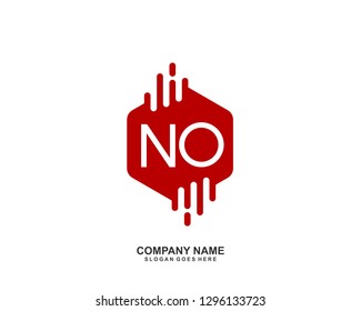 NO Initial letter geometric logo vector