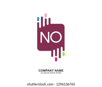 NO Initial letter geometric logo vector