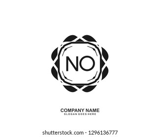 NO Initial letter geometric logo vector
