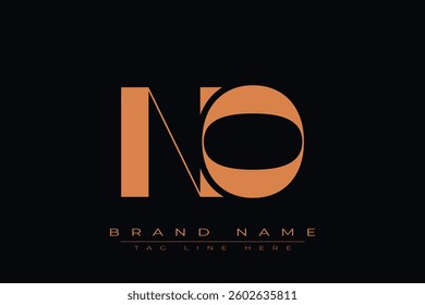 NO initial letter logo design. Letter N and O luxury alphabet letter logo icon template