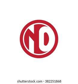 NO initial letters circle business logo red