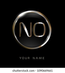 NO initial letters with circle elegant logo golden silver black background