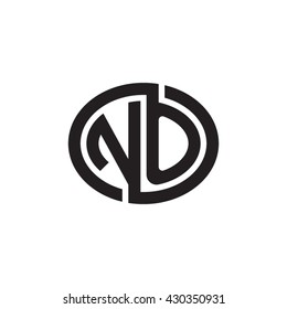 NO initial letters looping linked ellipse monogram logo