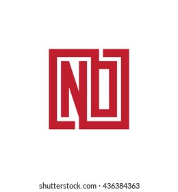 NO initial letters looping linked square logo red