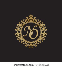 NO initial luxury ornament monogram logo