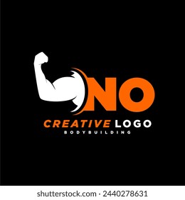 NO initial monogram for fitnes or gym logo with creative style design