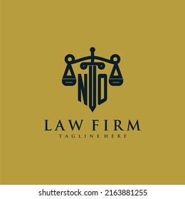 NO initial monogram for lawfirm logo with sword and scale