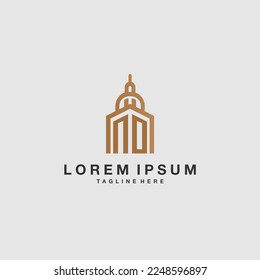 NO hay ningún logotipo inicial en monograma inmobiliario con diseño imperium