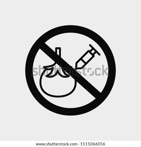 No injection in food, no modify food icon. GMO free icon.