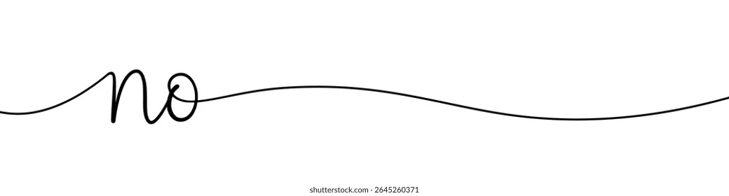 Nenhuma inscrição desenho contínuo de uma linha com palavra. Desenho minimalista da ilustração de frase.