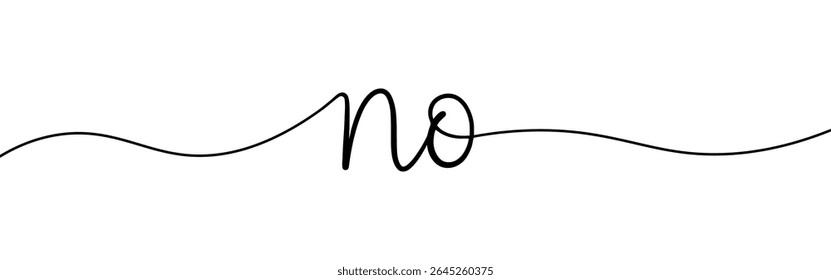 Nenhuma inscrição desenho contínuo de uma linha com palavra. Desenho minimalista da ilustração de frase.
