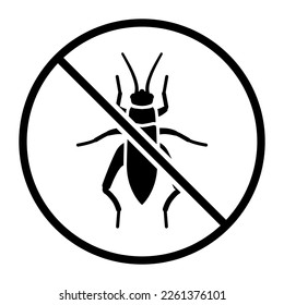 No insect one color vector icon, isolated on white background