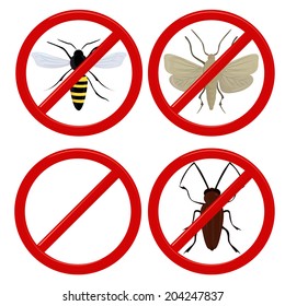 no insects cockroach, moth and wasp