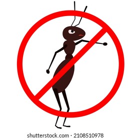 No insects icon. Vector anti pest sign. Disinsection emblem. No ants sign.