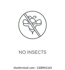 No insects linear icon. No insects concept stroke symbol design. Thin graphic elements vector illustration, outline pattern on a white background, eps 10.