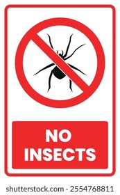No Insects Prohibited Sign Vector 