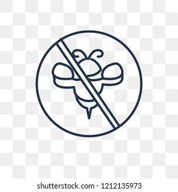 No insects vector outline icon isolated on transparent background, high quality linear No insects transparency concept can be used web and mobile