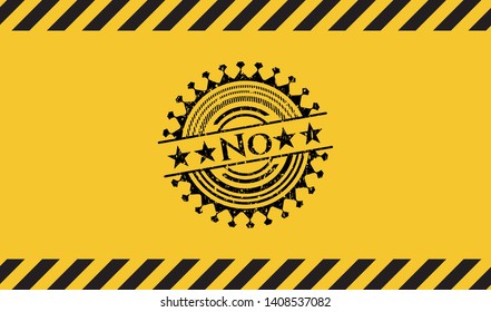 No inside warning sign, black grunge emblem. Vector Illustration. Detailed.