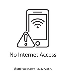 No Internet Access vector outline Icon Design illustration. Web And Mobile Application Symbol on White background EPS 10 File