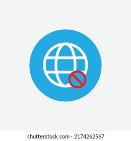 No internet acess icon. Vector illustration
