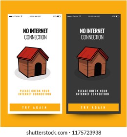 No Internet Check Connection Simple House Vector Illustration Screen for Smart Phones