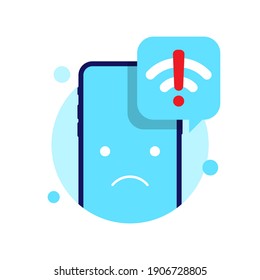 no internet connection found on smartphone concept illustration flat design vector eps10. simple and modern style graphic element for empty state app or website ui