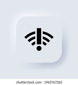 No internet connection icon. Weak, no signal, bad antenna sign. Bad connection problems concept. Neumorphic UI UX white user interface web button. Neumorphism. Vector EPS 10.