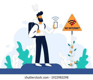 No Internet Connection Illustration Concept Vector