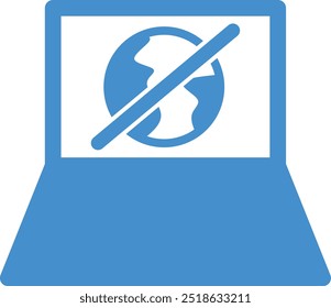 sem conexão com a internet no sinal de ícone do laptop