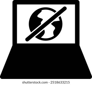 no internet connection on laptop icon sign