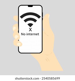 No internet connection on smartphone concept illustration flat design vector eps10. modern graphic element for landing page, empty state ui, infographic, icon.