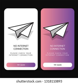 No Internet Connection Page Interface Design with Paper Plan Illustration