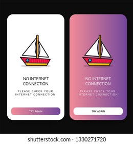 No Internet Connection Page Interface Design with Boat Illustration