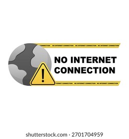 No Internet Connection Warning Sign Vector Illustration