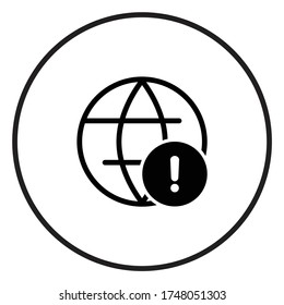 No Internet | disconnected | Globe | Vector Icon