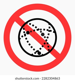 No internet icon. Search is disabled. No connection. Social media ban. There are no social networks. Restriction of social networks. Vector icon.