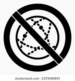 No internet icon. Search is disabled. No connection. Social media ban. There are no social networks. Restriction of social networks. Vector icon.
