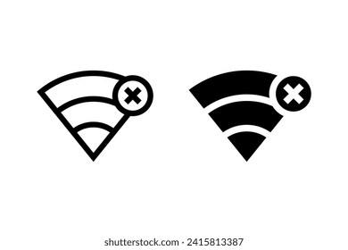 No internet icon vector set. No wifi symbol