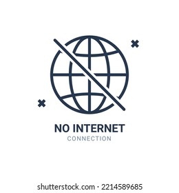 No Internet Signal Access Concept Forbidden Network. Bad Connection Mibile Signal Offline Vector Communication Problem