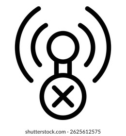 No internet signal icon. Outline No internet signal vector icon for web design isolated on white background