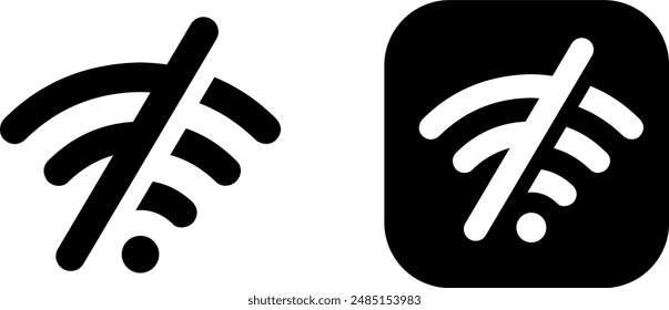No internet signal icon, wifi connection symbol flat vector illustration