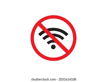 no hay icono de vector de señal de internet, no hay icono de conexión wi-fi, señal wifi de señal no conectada, símbolo Wireless, WiFi Off para aplicaciones y sitios web aislados en fondo blanco