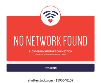 No Internet Webpage design concept. Vector illustration concept of the broken heart and wifi icon. Web Page not loading/opening