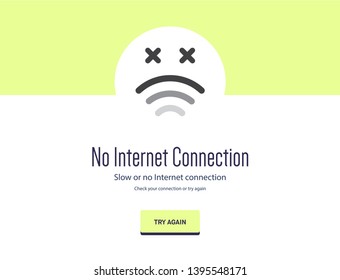 No Internet Webpage design concept. Vector illustration concept of the broken heart and wifi icon. Web Page not loading/opening
